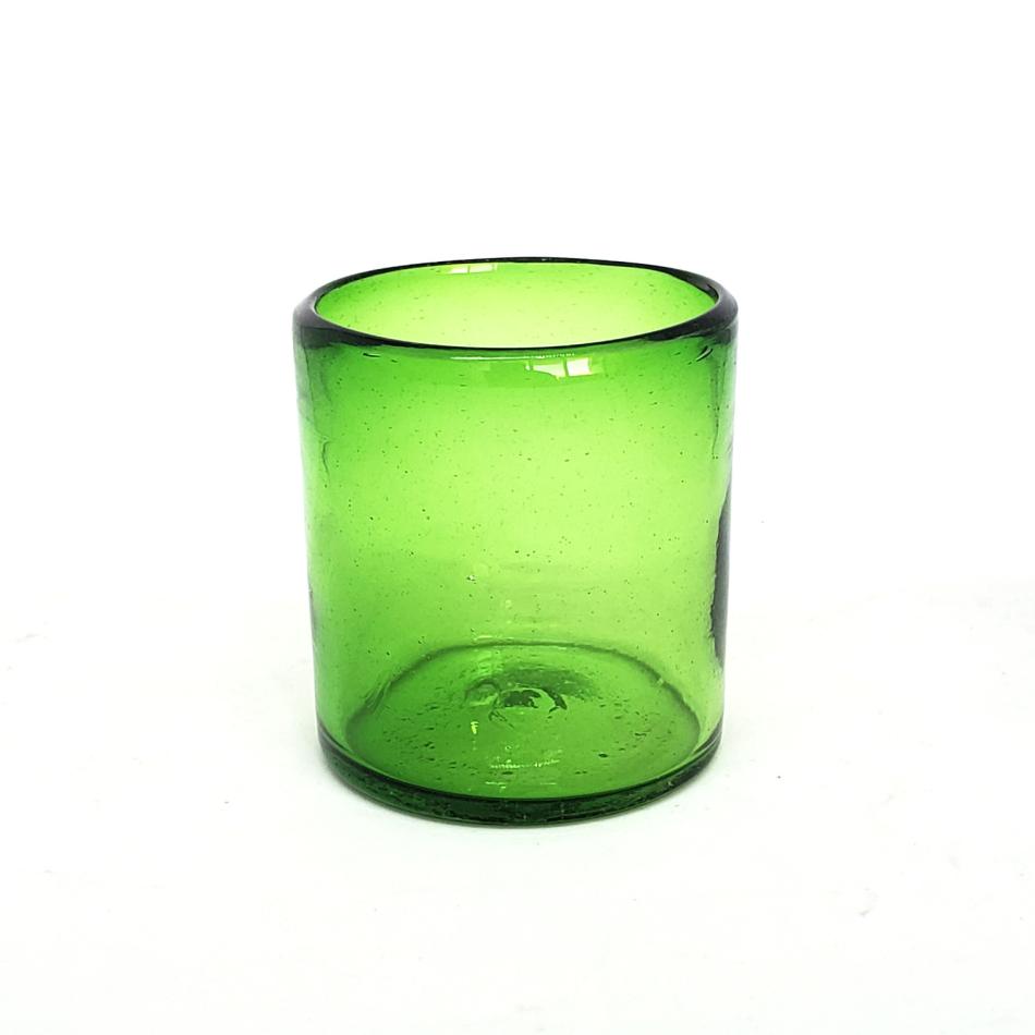 Vasos de Vidrio Soplado al Mayoreo / s 9 oz color Verde Esmeralda Sólido (set de 6) / Éstos artesanales vasos le darán un toque colorido a su bebida favorita.